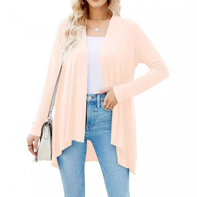 Solid Color Cardigan Top Women Solid Color Cardigan Top Women