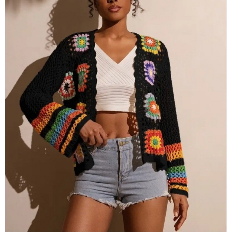 Hand-crocheted Knitted Cardigan For Women Hand-crocheted Knitted Cardigan For Women