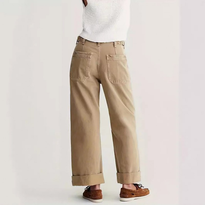 Retro Washed Straight Jeans For Women
