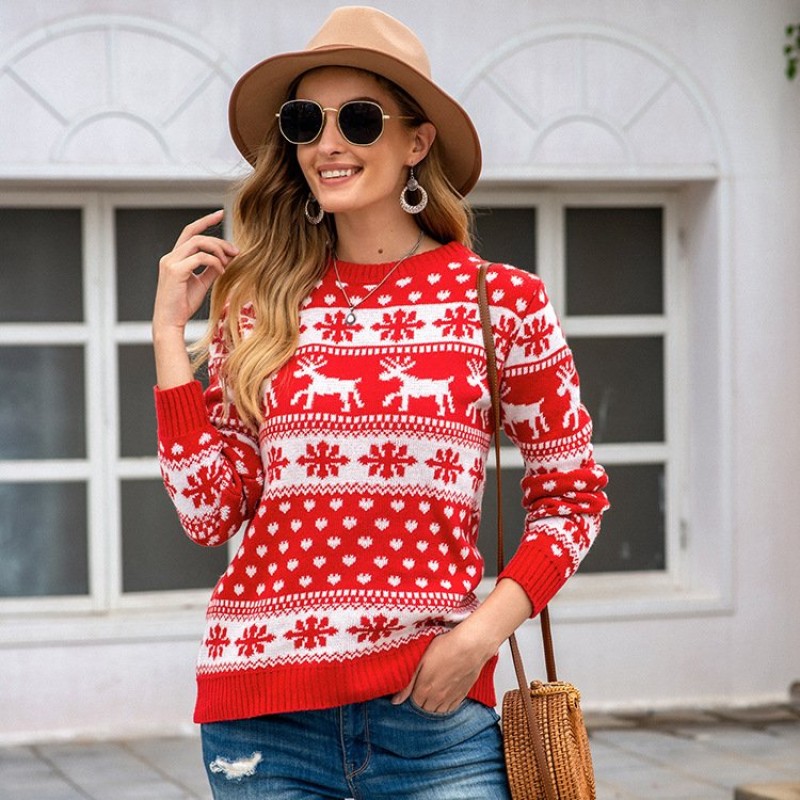 Christmas sweater snowflake pullover women Christmas sweater snowflake pullover women