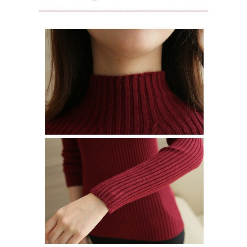 Core-spun Half Turtleneck Sweater Women Pullover Sweater Core-spun Half Turtleneck Sweater Women Pullover Sweater