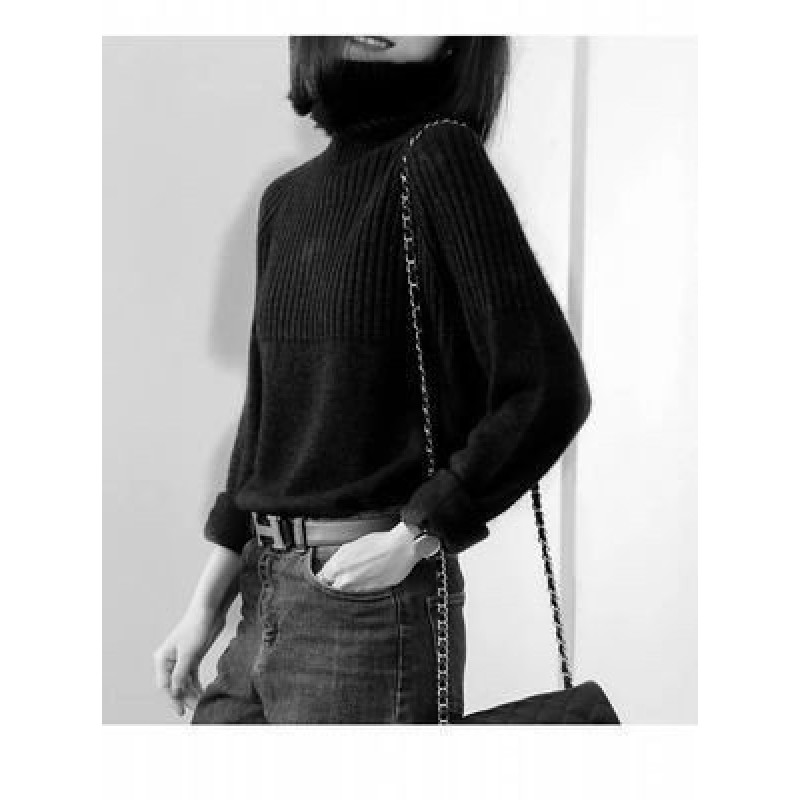 Woolen Sweater Women High Neck Loose Pullover Sweater Woolen Sweater Women High Neck Loose Pullover Sweater