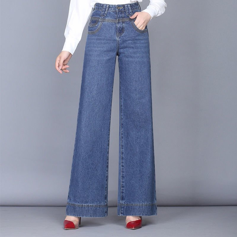 Wide Leg Jeans Women Casual Straight Hig...