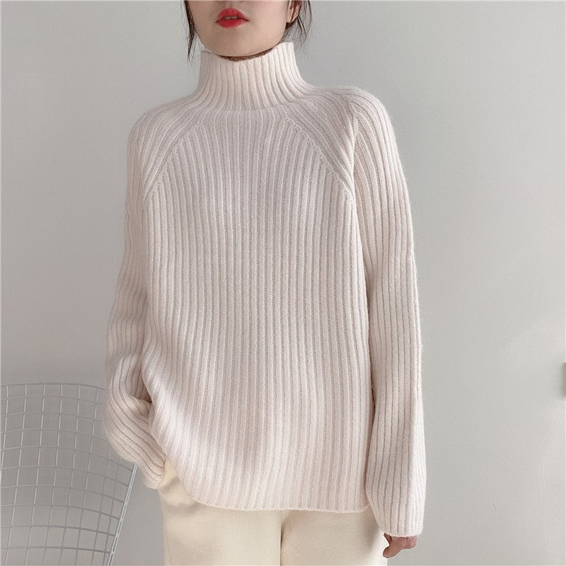 Half Turtleneck Sweater Women Loose Padded Sweater Half Turtleneck Sweater Women Loose Padded Sweater