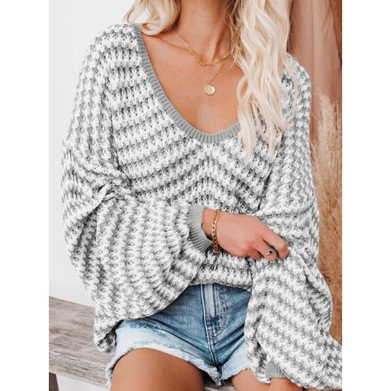 Loose Knitted Sweater Pullover For Women Loose Knitted Sweater Pullover For Women