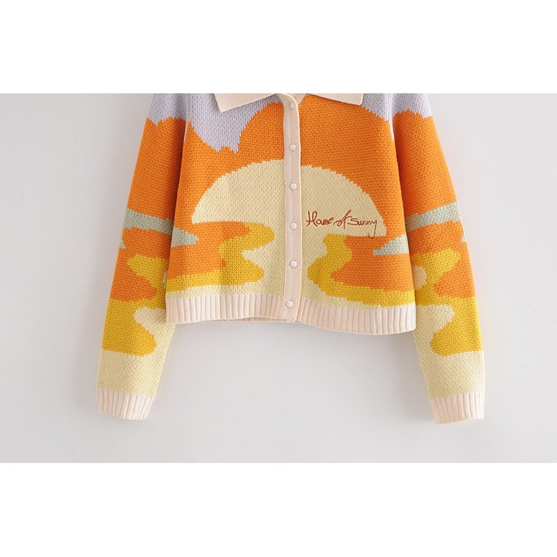 Retro sweater cardigan jacket women knitwear