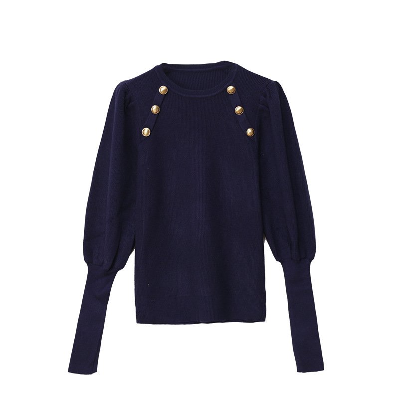 Sweater Women Chic Button Up Black Sweater Pullover Sweater Women Chic Button Up Black Sweater Pullover