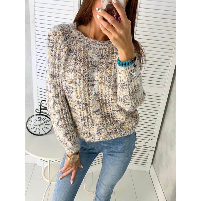 Loose round neck sweater women loose pul...