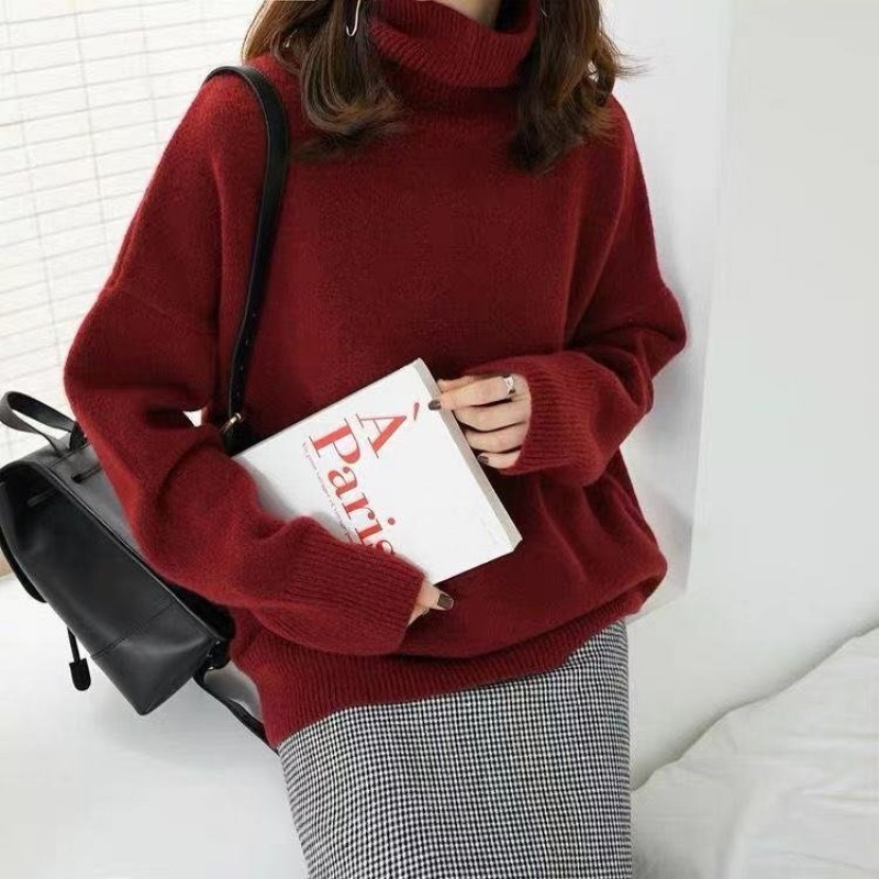 Turtleneck Pure Cashmere Sweater Women T...