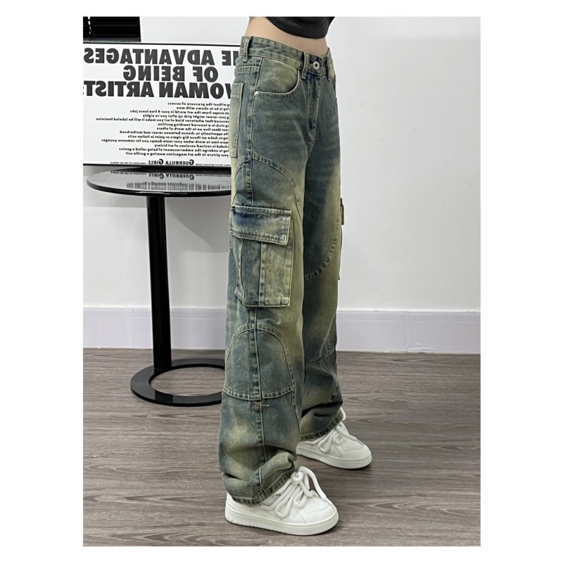 Deconstructed Design Washed Jeans For Women Deconstructed Design Washed Jeans For Women