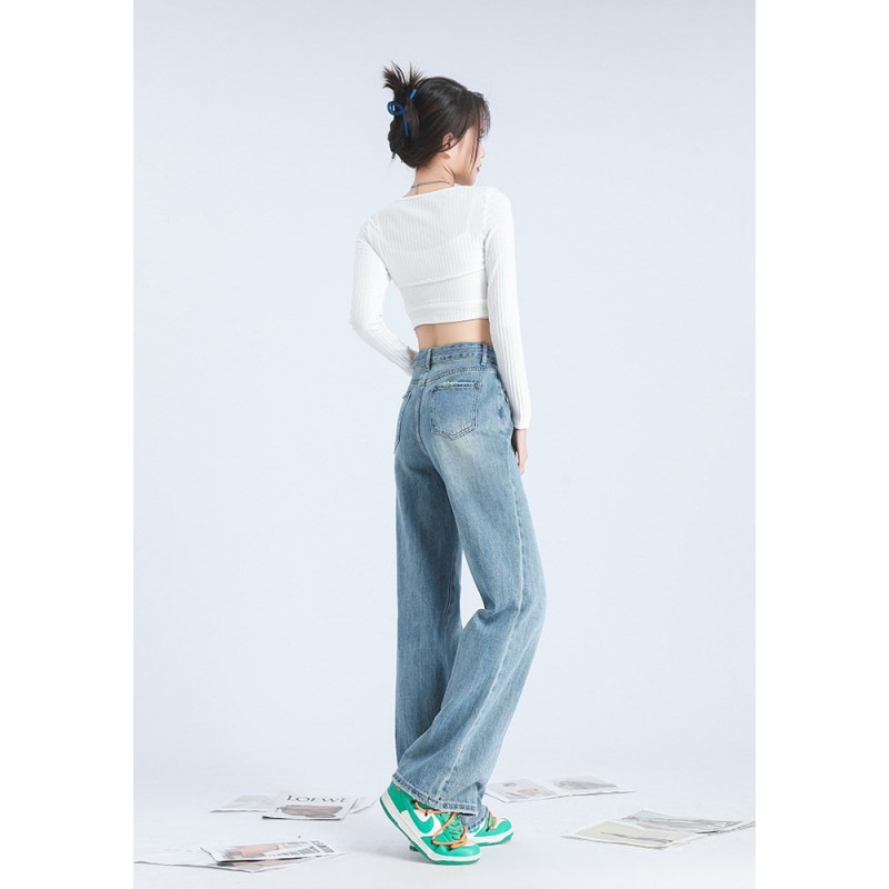 Fashionable Personalized Wide-leg Mopping Jeans For Women Fashionable Personalized Wide-leg Mopping Jeans For Women