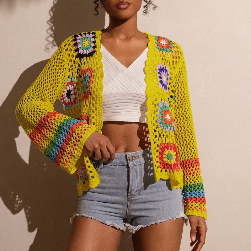 Hand-crocheted Knitted Cardigan For Women Hand-crocheted Knitted Cardigan For Women