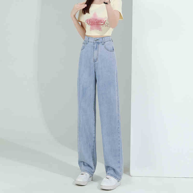Elastic Waist Lyocell Jeans Women