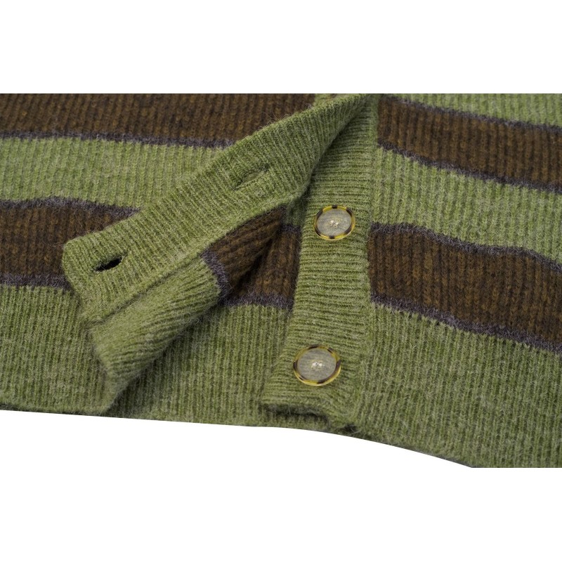 Cardigan Knit Striped Sweater Women