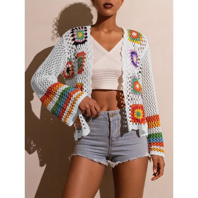 Hand-crocheted Knitted Cardigan For Women Hand-crocheted Knitted Cardigan For Women