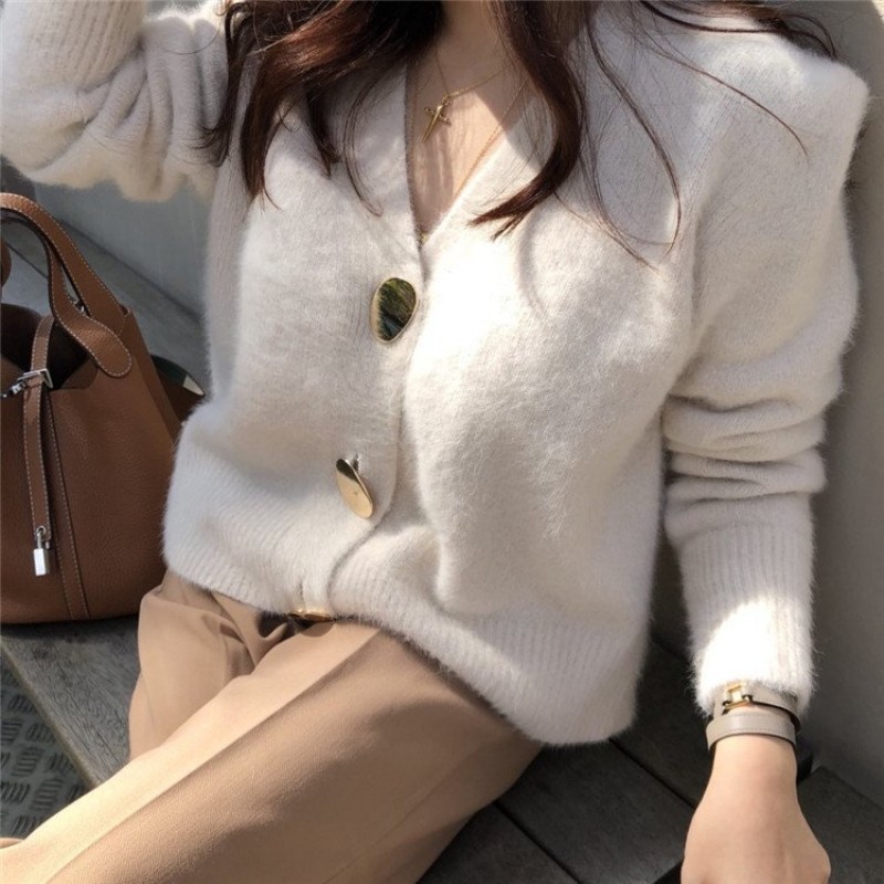 Lazy knitted cardigan top women Lazy knitted cardigan top women