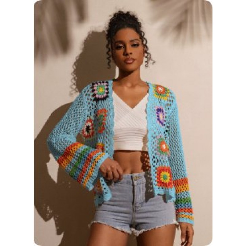 Hand-crocheted Knitted Cardigan For Women Hand-crocheted Knitted Cardigan For Women