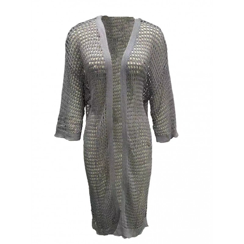 Hollow Knitted Long Cardigan Women Hollow Knitted Long Cardigan Women