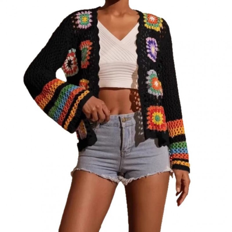 Hand-crocheted Knitted Cardigan For Women Hand-crocheted Knitted Cardigan For Women