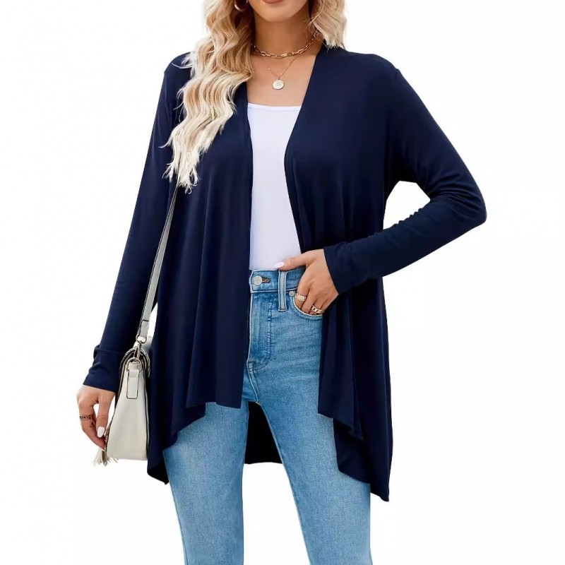 Solid Color Cardigan Top Women Solid Color Cardigan Top Women