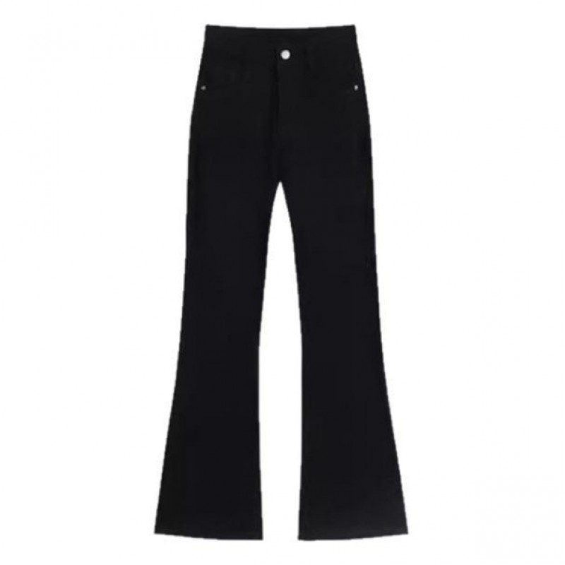 Black Flared Casual Jeans For Women