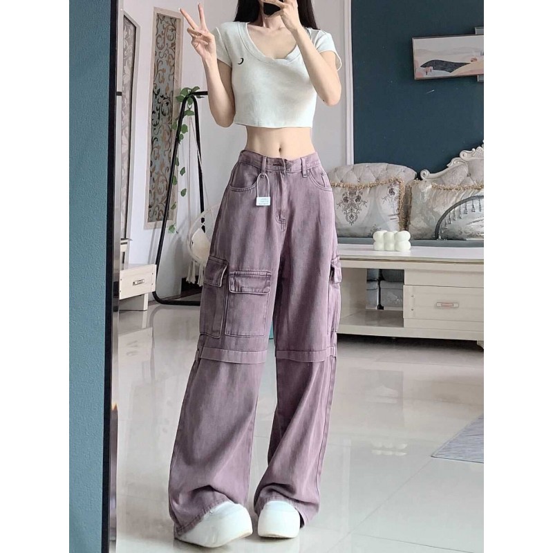 Retro Purple Cargo Jeans Women Retro Purple Cargo Jeans Women