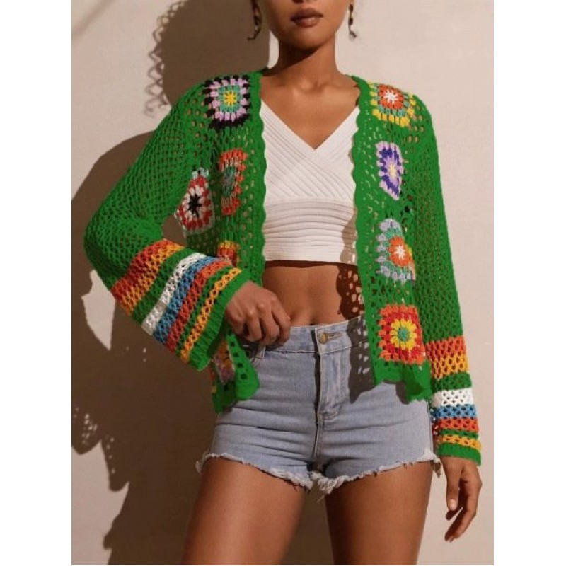 Hand-crocheted Knitted Cardigan For Women Hand-crocheted Knitted Cardigan For Women