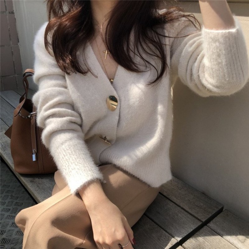 Lazy knitted cardigan top women Lazy knitted cardigan top women