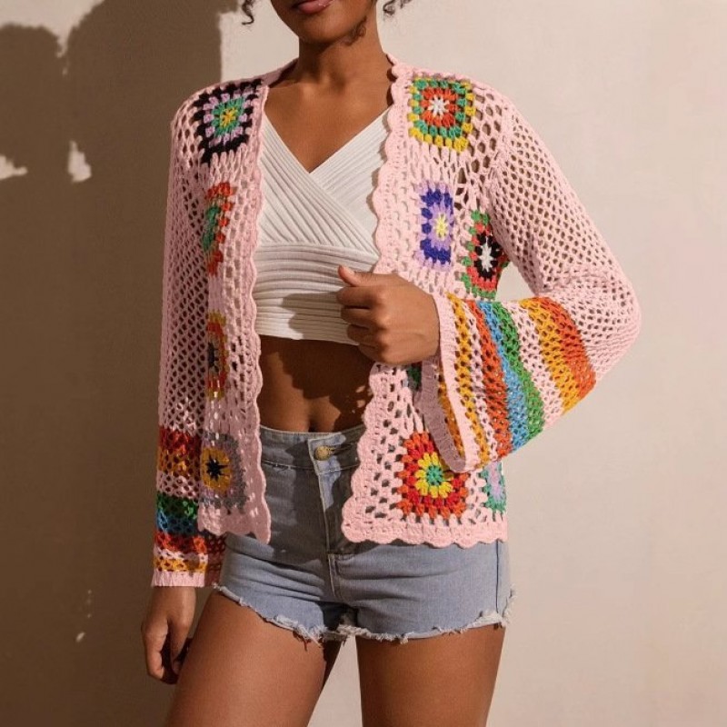 Hand-crocheted Knitted Cardigan For Women Hand-crocheted Knitted Cardigan For Women