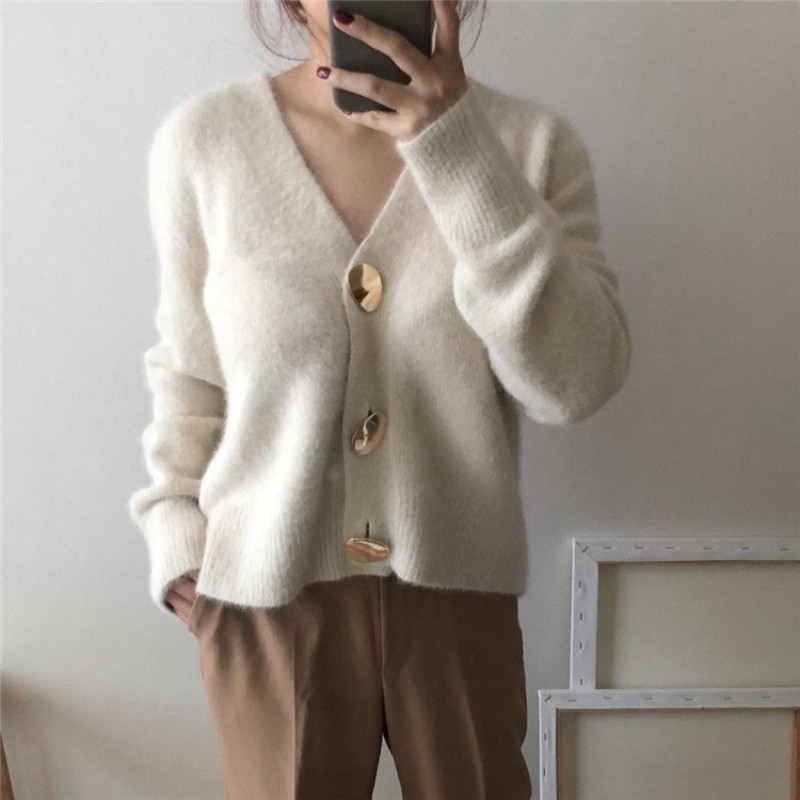 Lazy knitted cardigan top women Lazy knitted cardigan top women