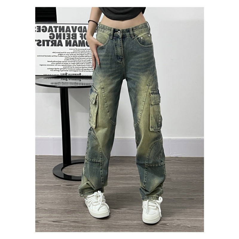 Deconstructed Design Washed Jeans For Women Deconstructed Design Washed Jeans For Women