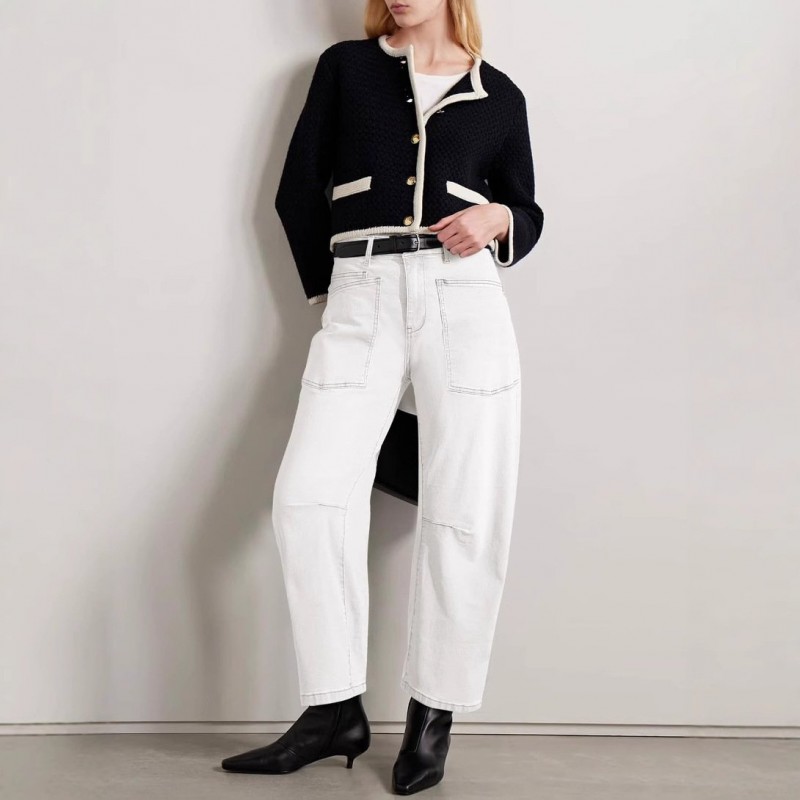 Fashionable Washed High-Waist Jeans For Women