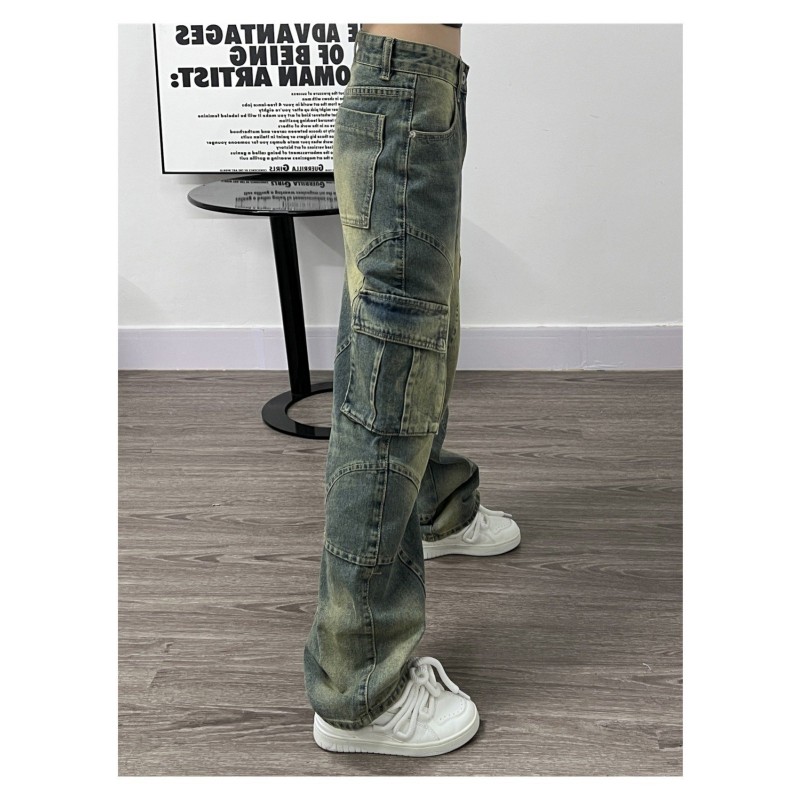 Deconstructed Design Washed Jeans For Women Deconstructed Design Washed Jeans For Women