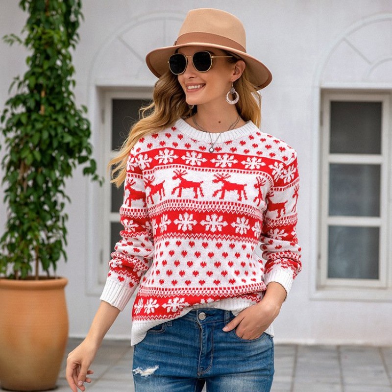 Christmas sweater snowflake pullover women Christmas sweater snowflake pullover women