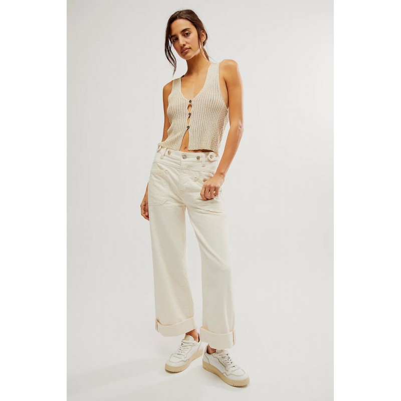 Retro Washed Straight Jeans For Women