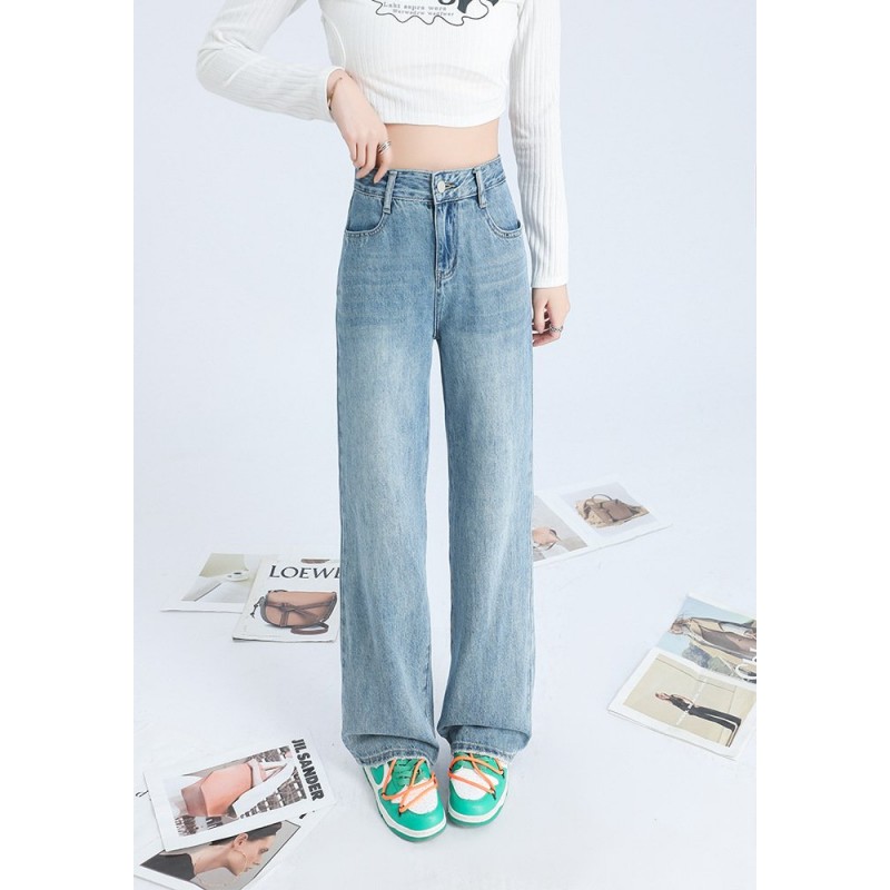 Fashionable Personalized Wide-leg Mopping Jeans For Women Fashionable Personalized Wide-leg Mopping Jeans For Women