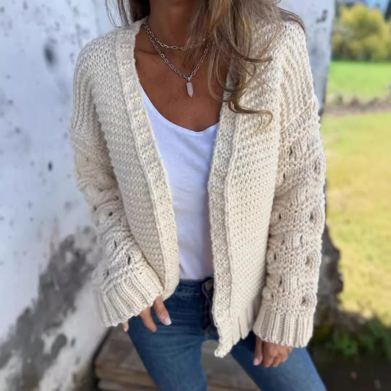 Winter Fashion Solid Color Cardigan Women