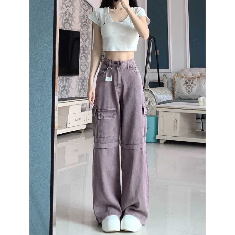 Retro Purple Cargo Jeans Women Retro Purple Cargo Jeans Women