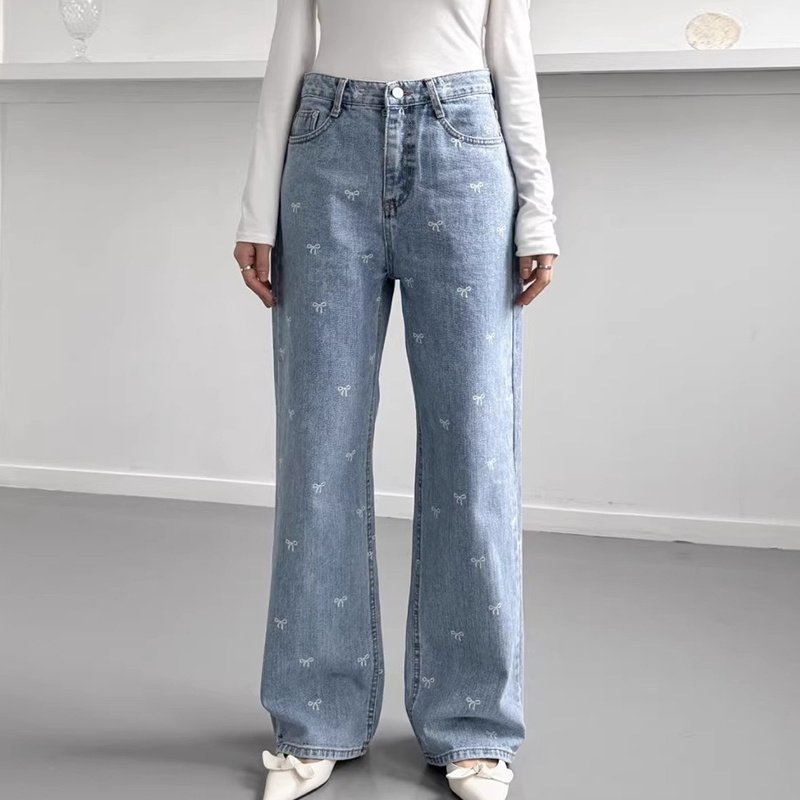 All-matching Wide Leg Straight Jeans For...