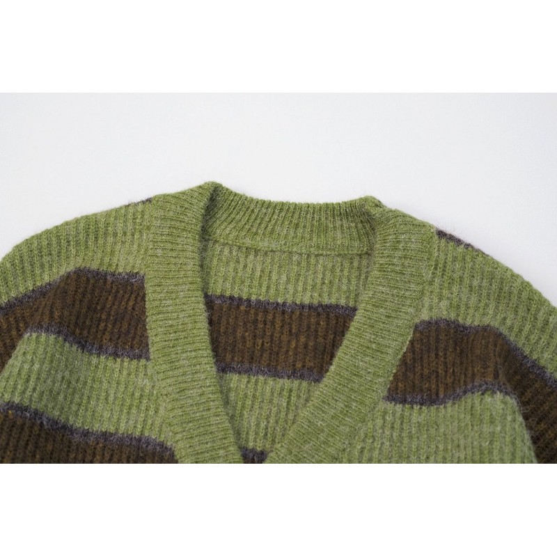 Cardigan Knit Striped Sweater Women