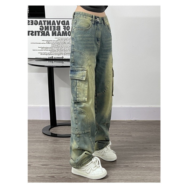 Deconstructed Design Washed Jeans For Women Deconstructed Design Washed Jeans For Women