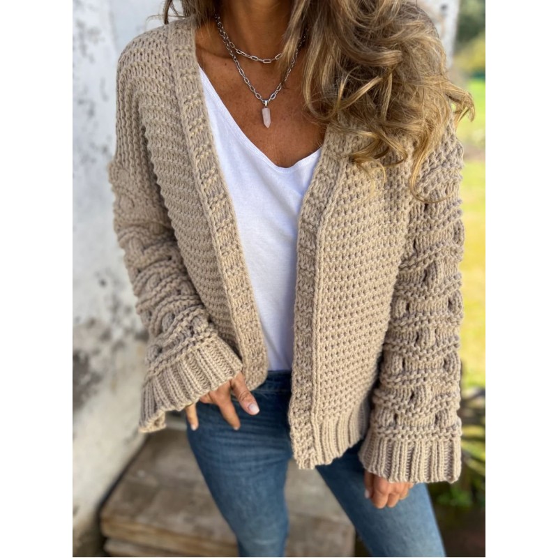 Winter Fashion Solid Color Cardigan Women