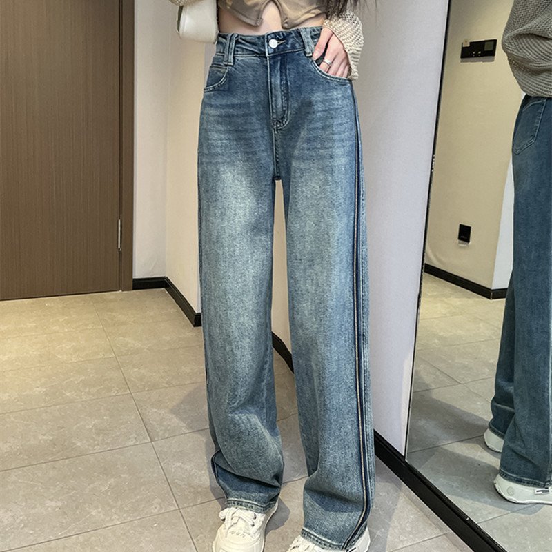 Wide Leg Jeans Women Design Sense High W...