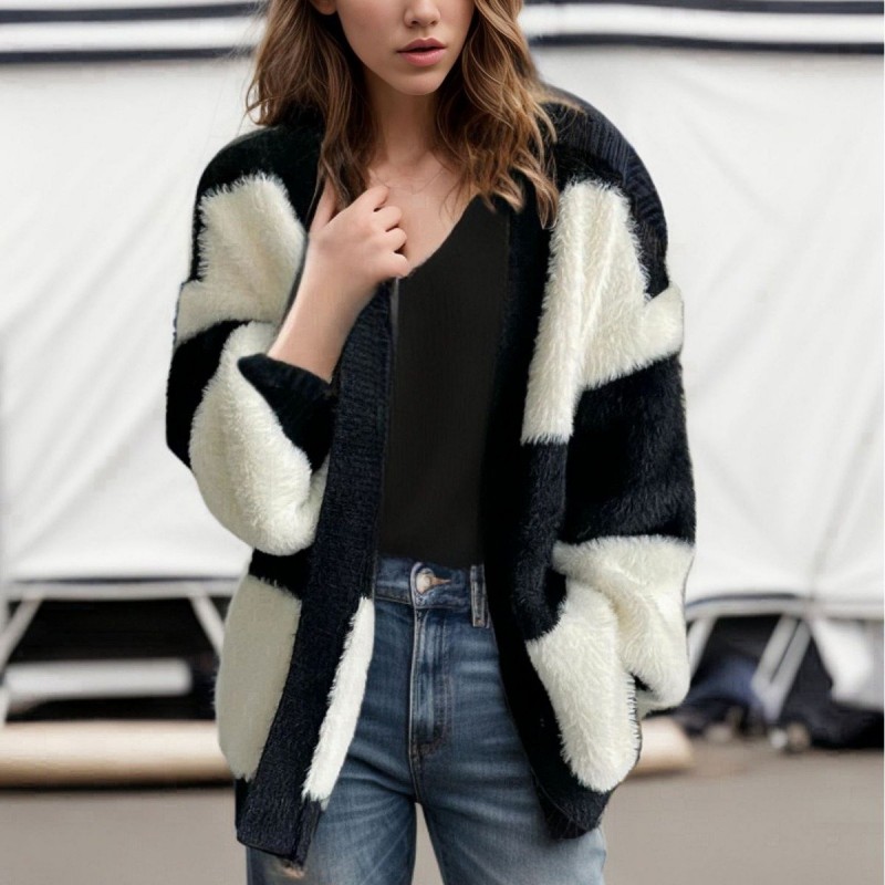 Loose V-neck Knitted Cardigan Women